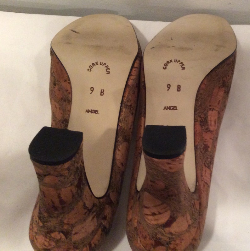 Cork High Heel Pumps Vintage Shoes Made in Spain for Lord & Etsy