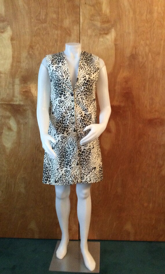 Vintage vest Dalmatian print 1970’s long vest 1970