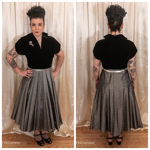 Metallic full 2025 skirt dress
