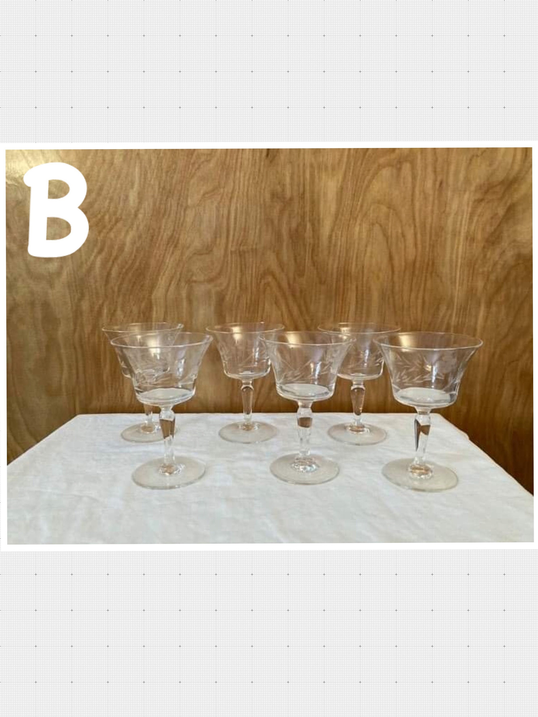 Vintage Wine Glasses Small 3 1/2 Oz. Blown Glass Cut Glass Set Etsy