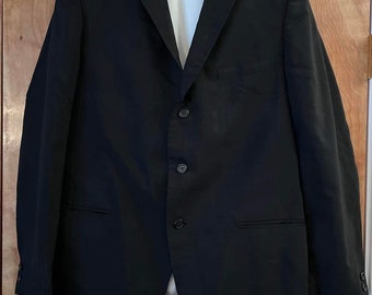1960s men’s sport coat black Edwardian style lightweight McDougall Cassou Ltd. In the southwest mod sport coat 1960s menswear