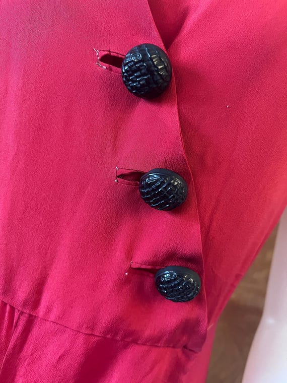 Vintage 1930s beach pajamas jumpsuit red silk - image 9