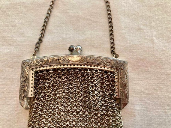 Vintage mesh purse 1930s Elsah Shiaparelli Whitin… - image 3