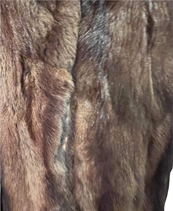 Vintage fur cape 1940s fur brown cape with arm ho… - image 6