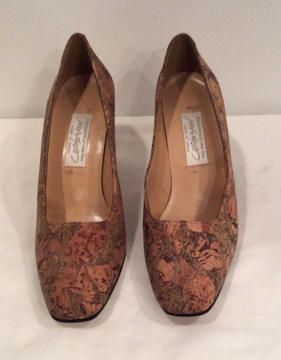 Cork high heel pumps vintage shoes made in Spain for … Gem
