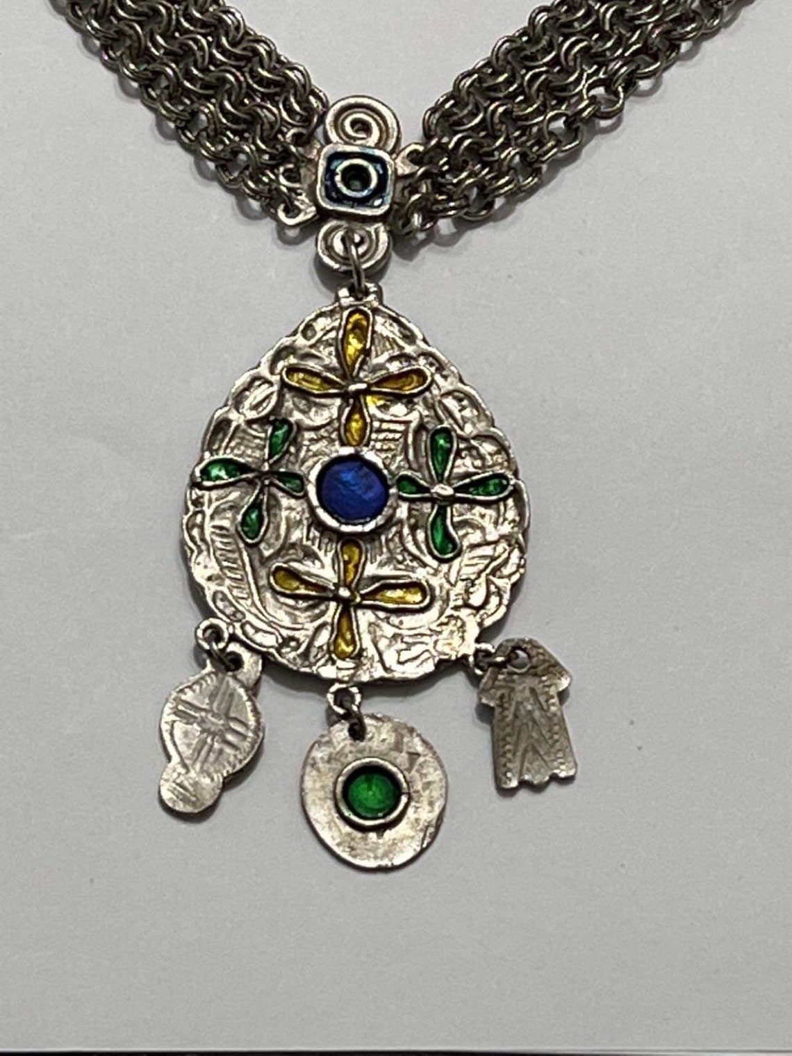 Vintage Capri Jewelry Repousse Egyptian Style Pendant and Etsy