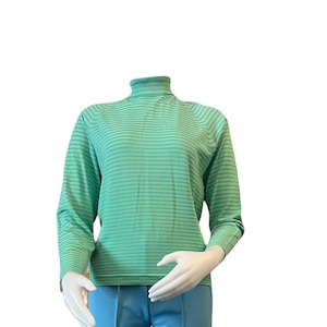1960s mod stripe top Fully fashioned by darlene blue green turtleneck mod womens top 1960s 1970s mod fashion top