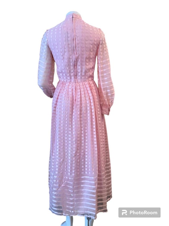 Vintage dress Richelene New York pink silk sheer … - image 3