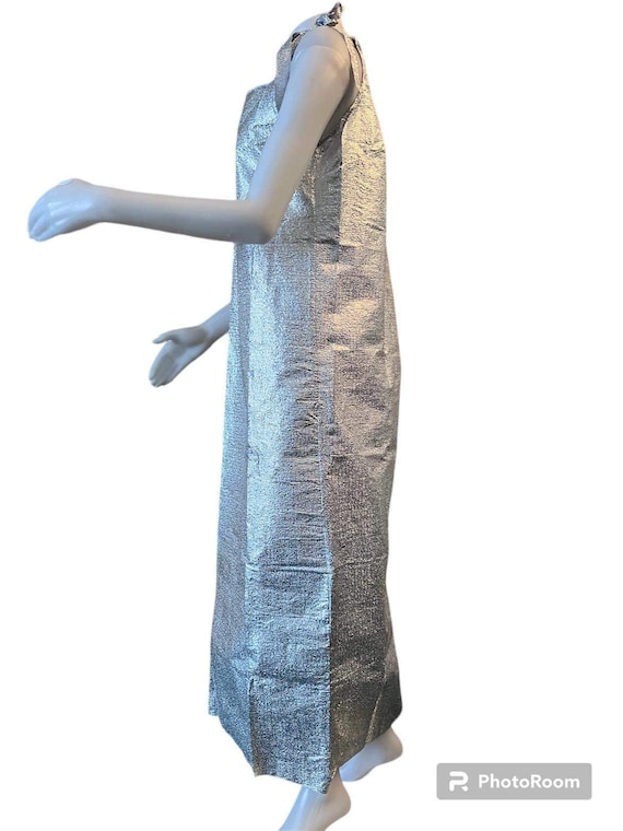 Iconic 1960s paper dress silver Lustre-Weave unwo… - image 4