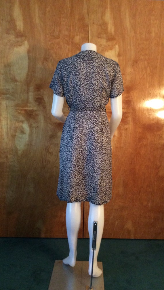 Vintage rayon dress Cay Artley 1940’s 1950’s blue… - image 3