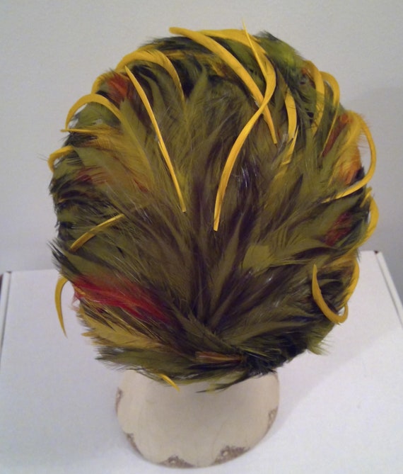 Christian Dior feather hat vintage 1960's Chapeau… - image 3
