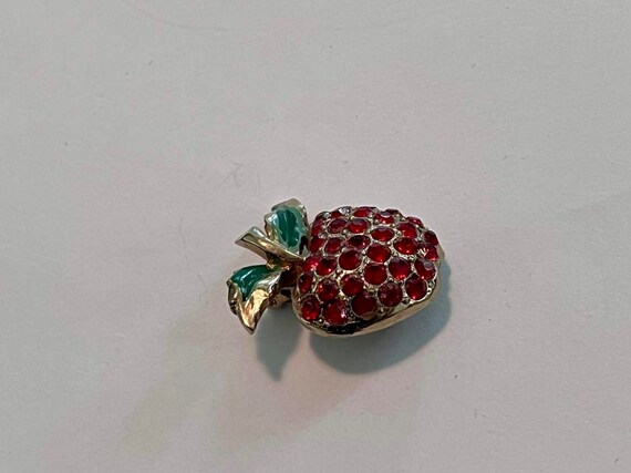 Apple for teacher gift rhinestone and enamel appl… - image 2