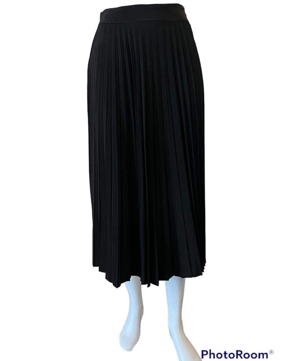Vintage black pleated skirt new old stock 1940s 1… - image 1