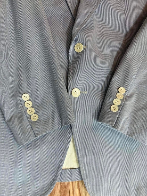 Vintage Haspel blue pin cord suit vintage mens su… - image 8