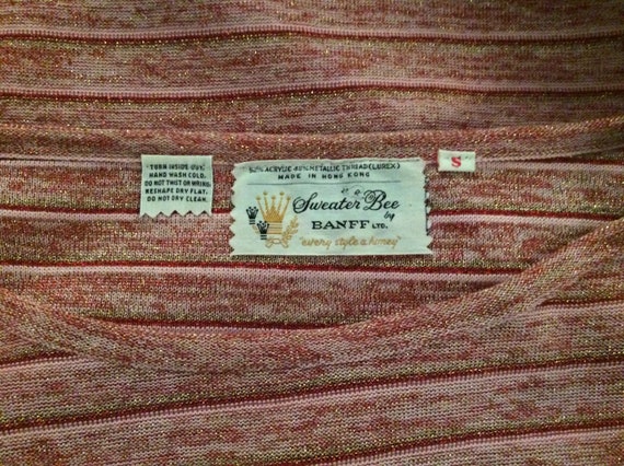 Vintage lurex striped top 1960’s 1970’s BANFF Ltd… - image 7