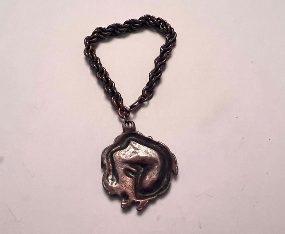 Vintage copper bracelet twisted coil chain dragon… - image 4