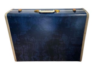Vintage 1950s Suitcase Samsonite 4736 Blue Marble SHWAYDER BROS - Etsy