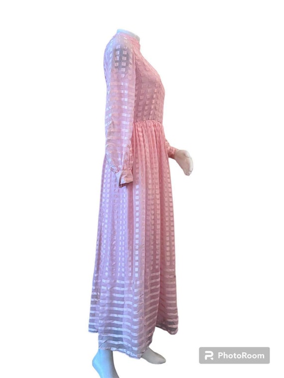 Vintage dress Richelene New York pink silk sheer … - image 4