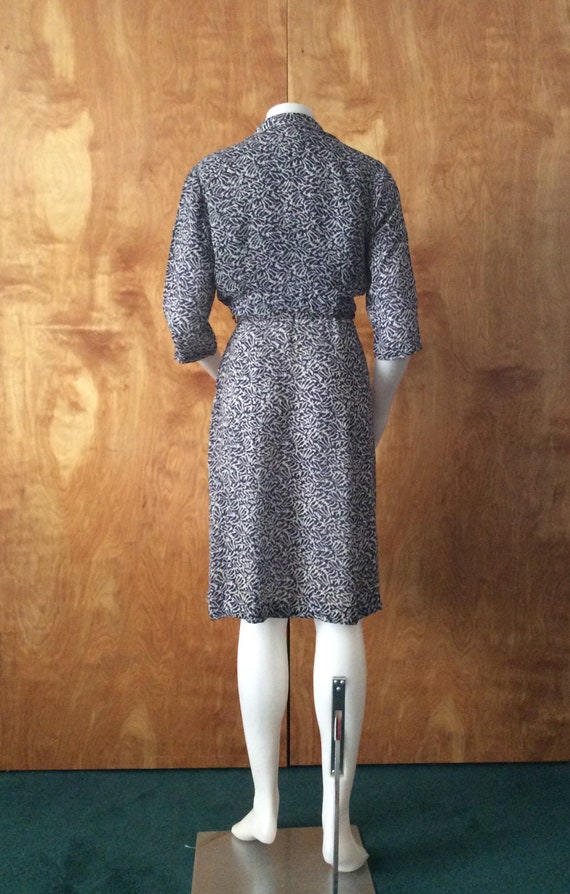 Vintage rayon dress Cay Artley 1940’s 1950’s blue… - image 8