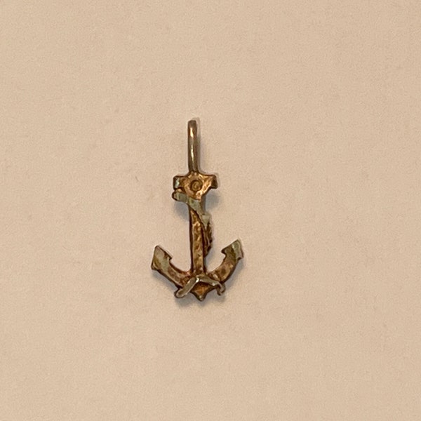 Vintage charm sterling fouled anchor silver charm sailor boating shipping silver anchor charm