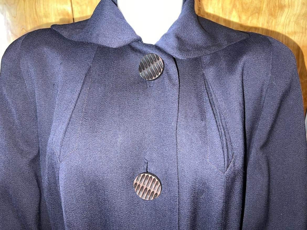 1950s Belted Gabardine Trench Coat Dress