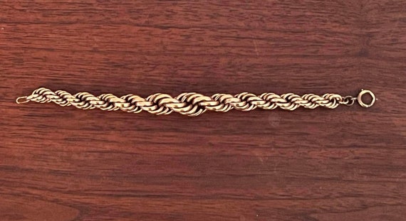Vintage 12k gold filled spiral rope bracelet by B… - image 1