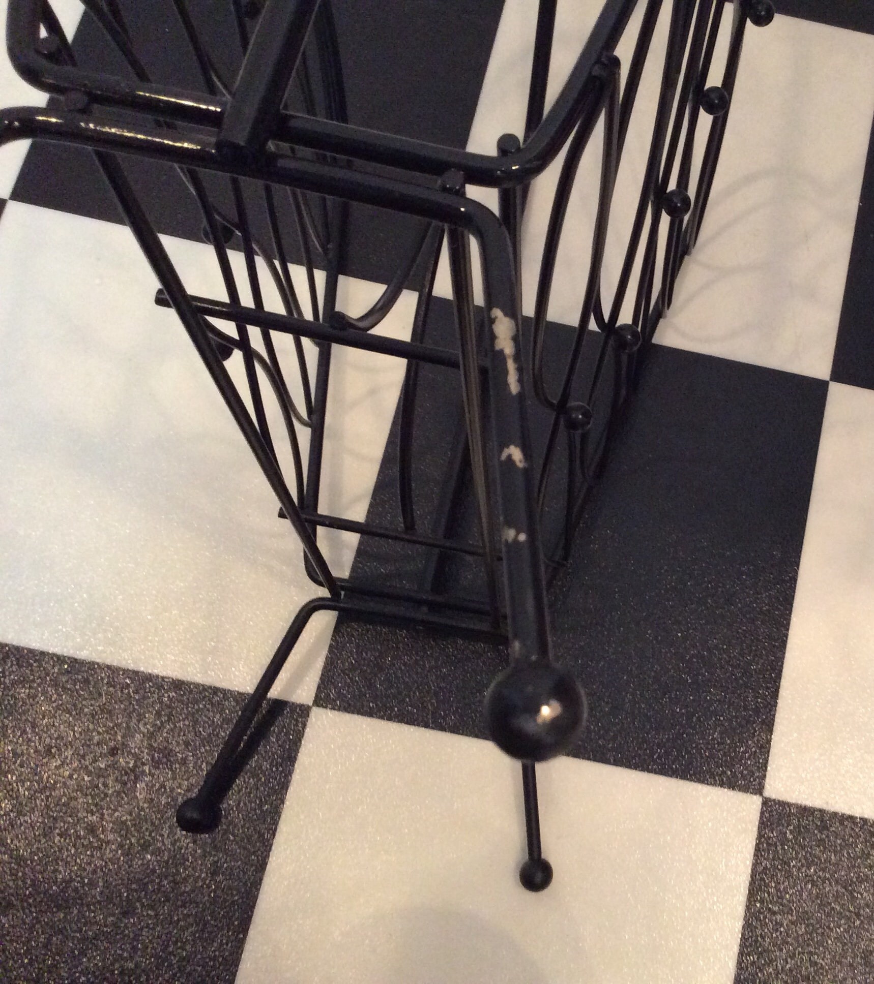Show Rack Mcm Design Reserve for Linda Vintage Black Metal Magazine Rack: Mid Century Modern ...