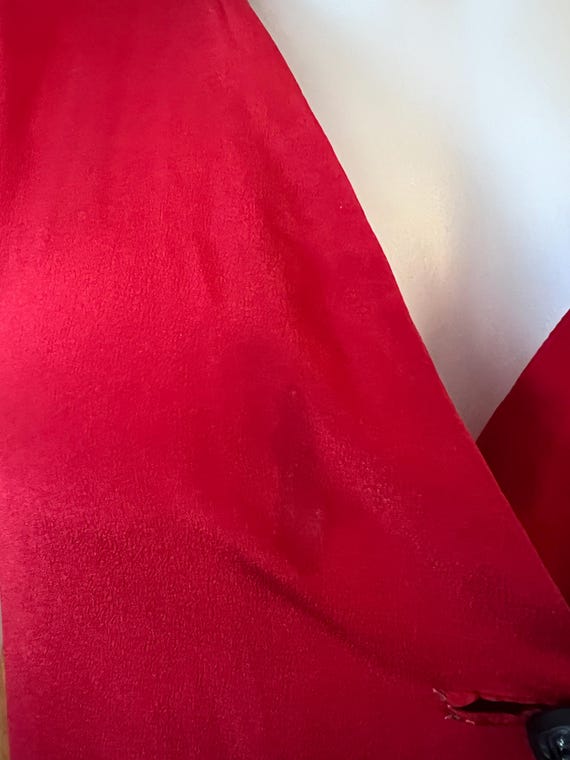 Vintage 1930s beach pajamas jumpsuit red silk - image 8