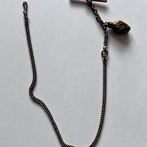 Antique watch chain with snake head fob brass unique watch chain