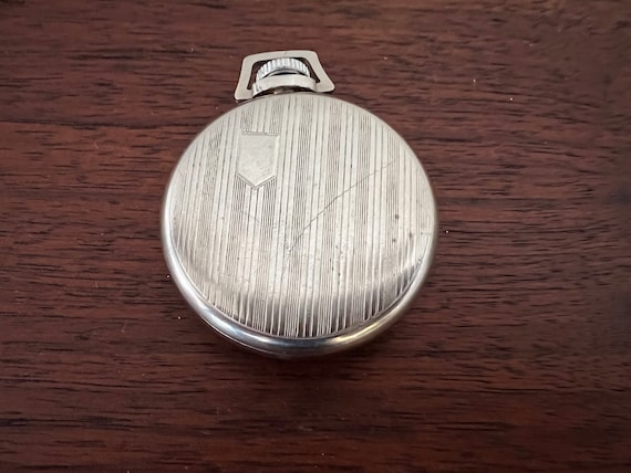 New Haven pocketwatch compensated silver case wor… - image 3