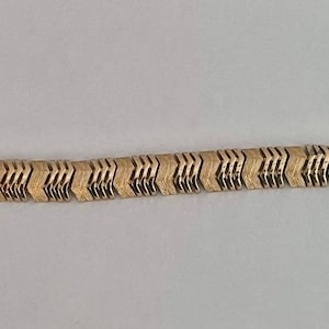 Vintage MONET gold chevron link bracelet wide link bracelet shiny and textured finishes classic style