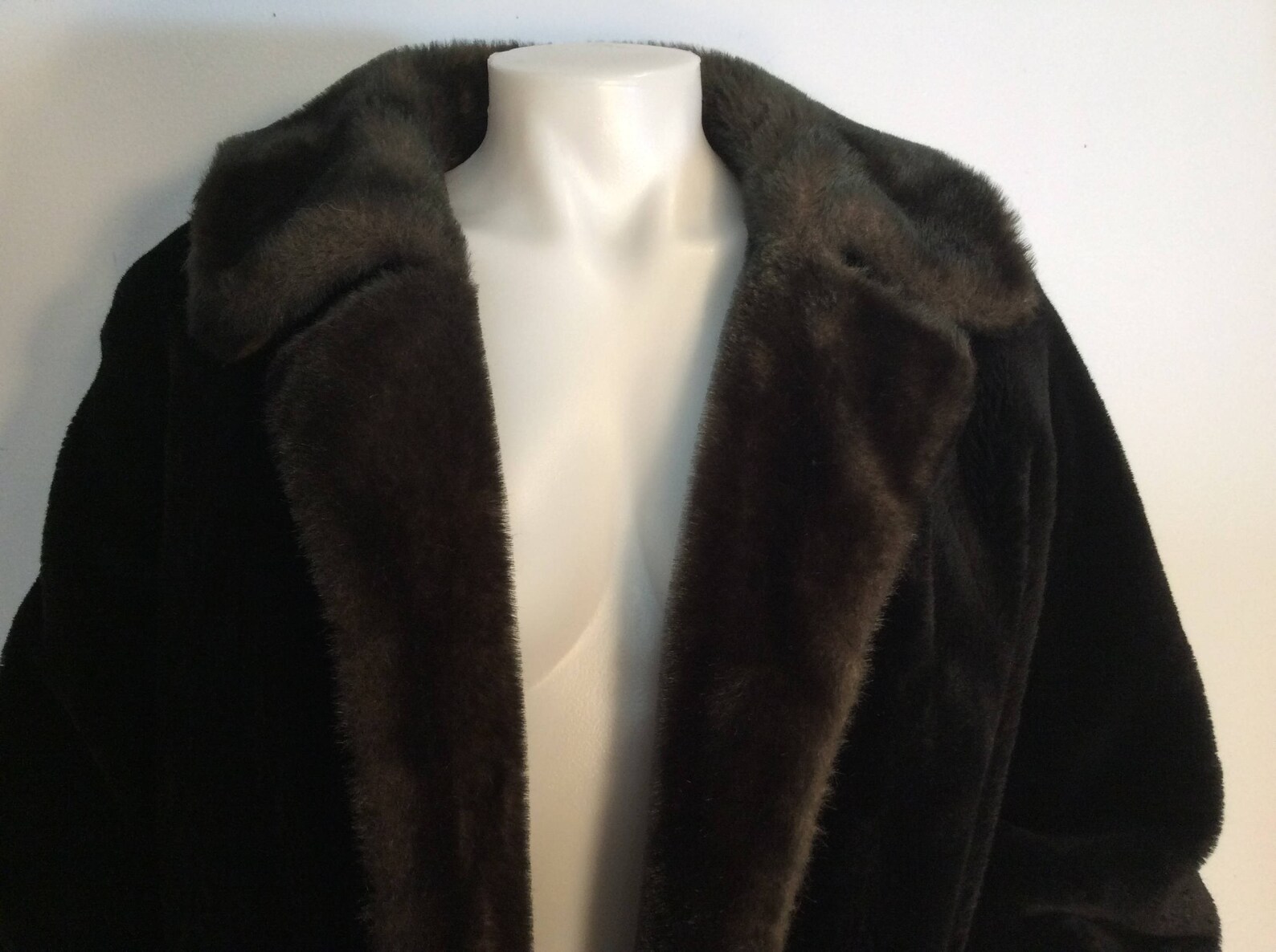 Black Faux Fur Clutch Coat Vintage Simulated Beaver BEAVANA Etsy