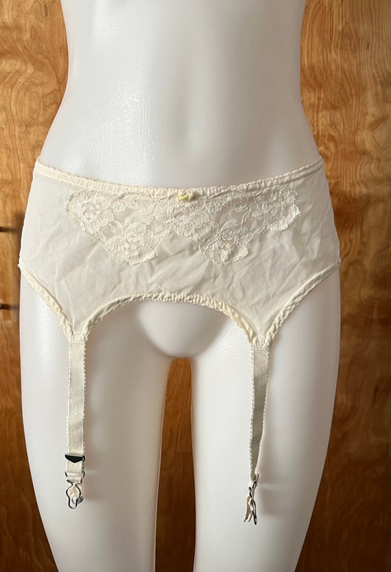 Vintage garter belt by Simone size 30 off white s… - image 1