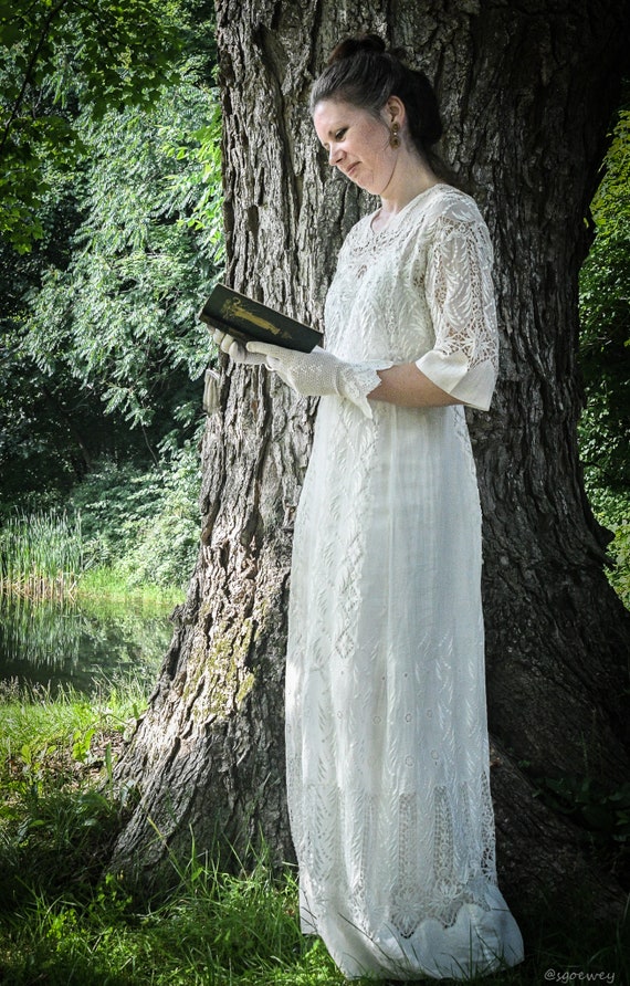 Edwardian lingerie dress lawn dress 1910s wedding 