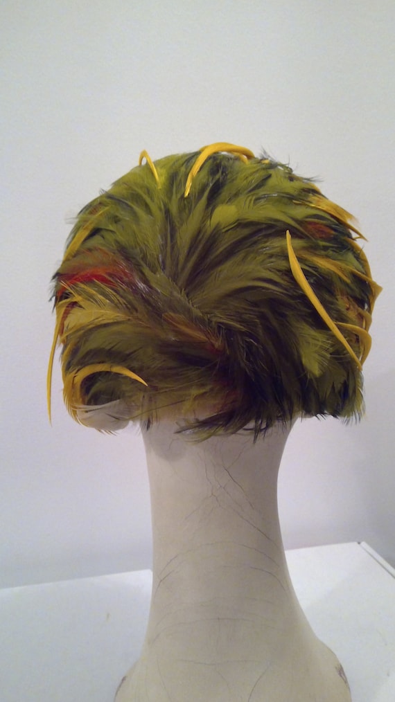 Christian Dior feather hat vintage 1960's Chapeau… - image 5