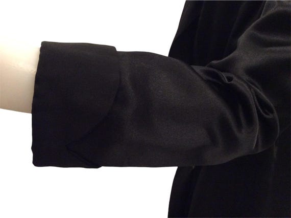Antique 1920s black opera coat womens tie neck fo… - image 3
