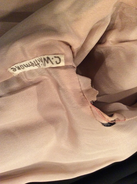 Antique 1920s black opera coat womens tie neck fo… - image 10