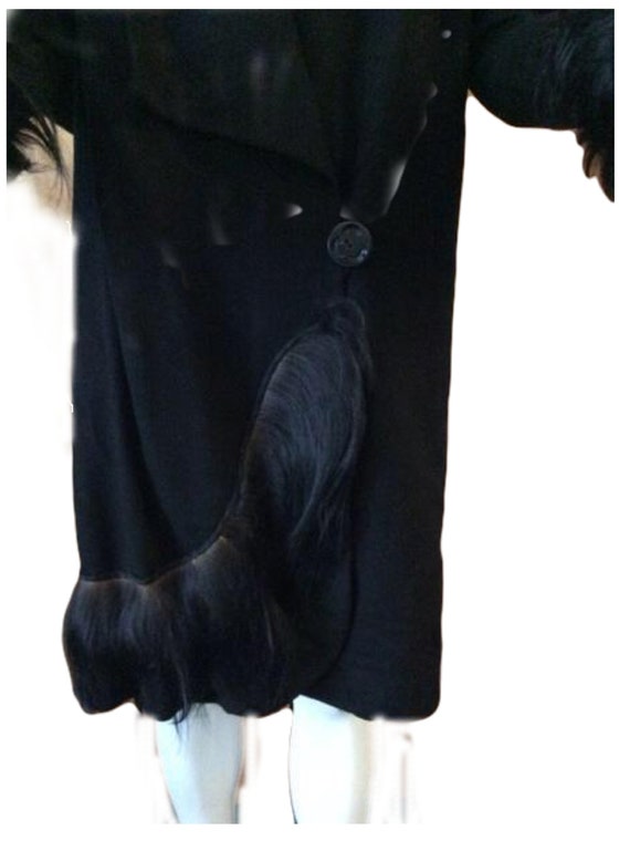 1920s coat with monkey fur trim 1920s black coat … - image 4