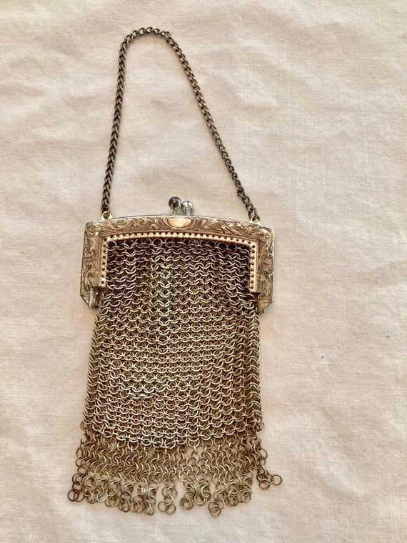 Vintage mesh purse 1930s Elsah Shiaparelli Whitin… - image 5