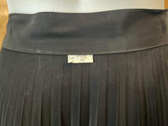 Vintage black pleated skirt new old stock 1940s 1… - image 5