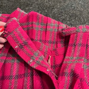 Vintage Pink Plaid Skirt Wool Pleated Skirt 1940s 1950s Skirt - Etsy