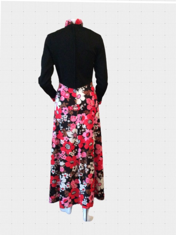 Vintage maxi dress 1960s 1970s floral print maxi … - image 5