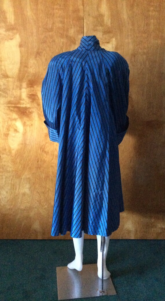 Vintage swing style coat striped blue and black 1980’… - Gem