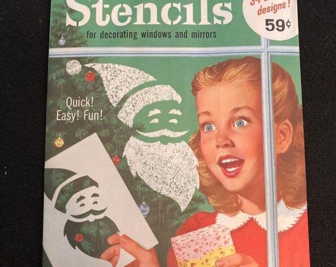 Vintage GLASS WAX CHRISTMAS Stencils New Old Stock Unopened Unused