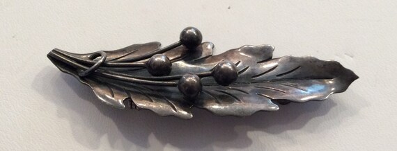 TAXCO sterling silver leaf pin Damaso Gallegos si… - image 5