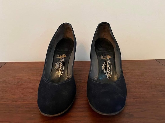 1940s shoes blue suede pumps Denmark Laird Schube… - image 1