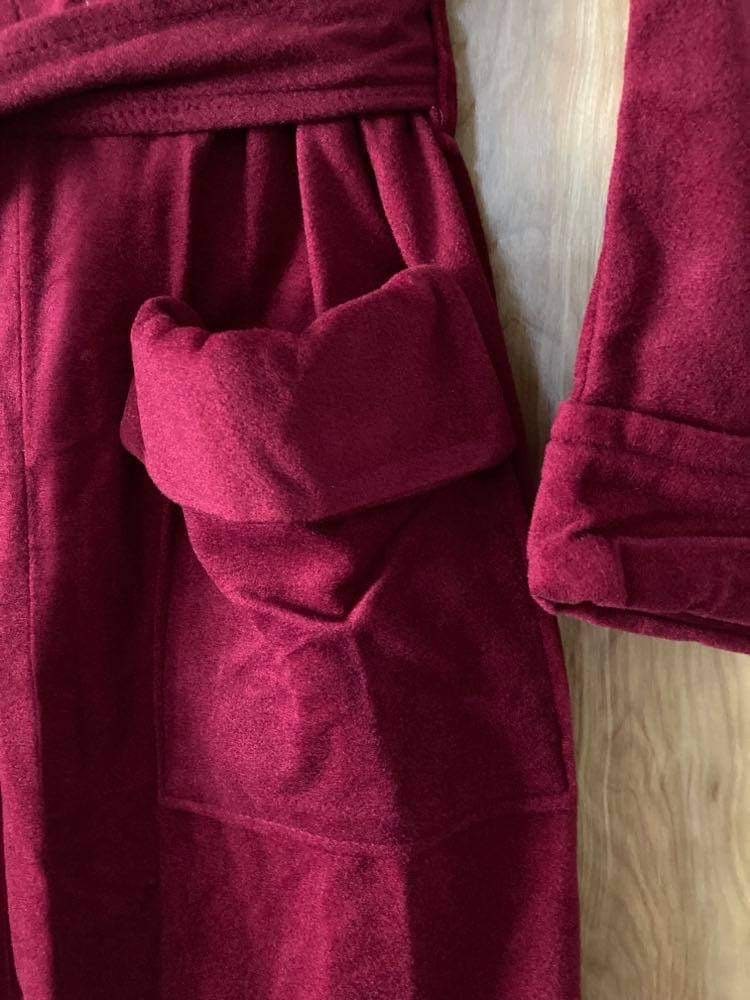 Vintage Mens Lounging Robe 1970s Burgundy Robe Mens Velour - Etsy