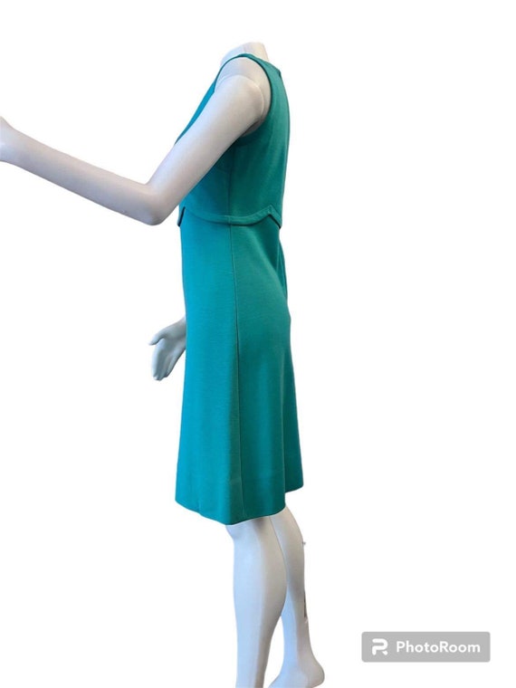 1960s mod mini dress with jacket turquoise sleeve… - image 3
