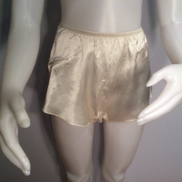 Vintage panty 1950s white silk or rayon vintage tap pants 1950s lingerie