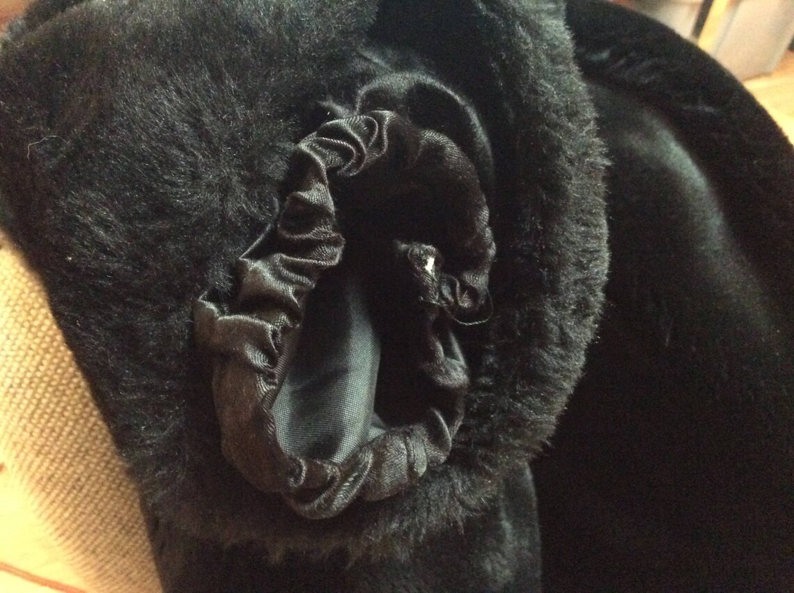 Black Faux Fur Clutch Coat Vintage Simulated Beaver BEAVANA Etsy